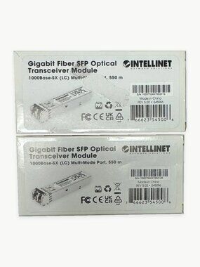 Intellinet Gigabit Fiber SFP Optical Transceiver Module - White 2 pack
